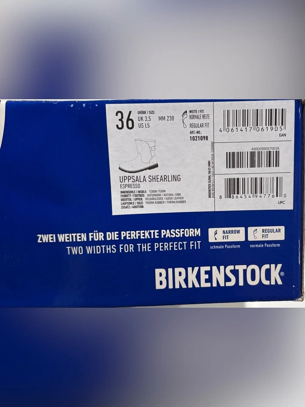 Birkenstock Womens' EU 36 Size 5-5.5 Upsalla Shearling Boots Espresso NWT